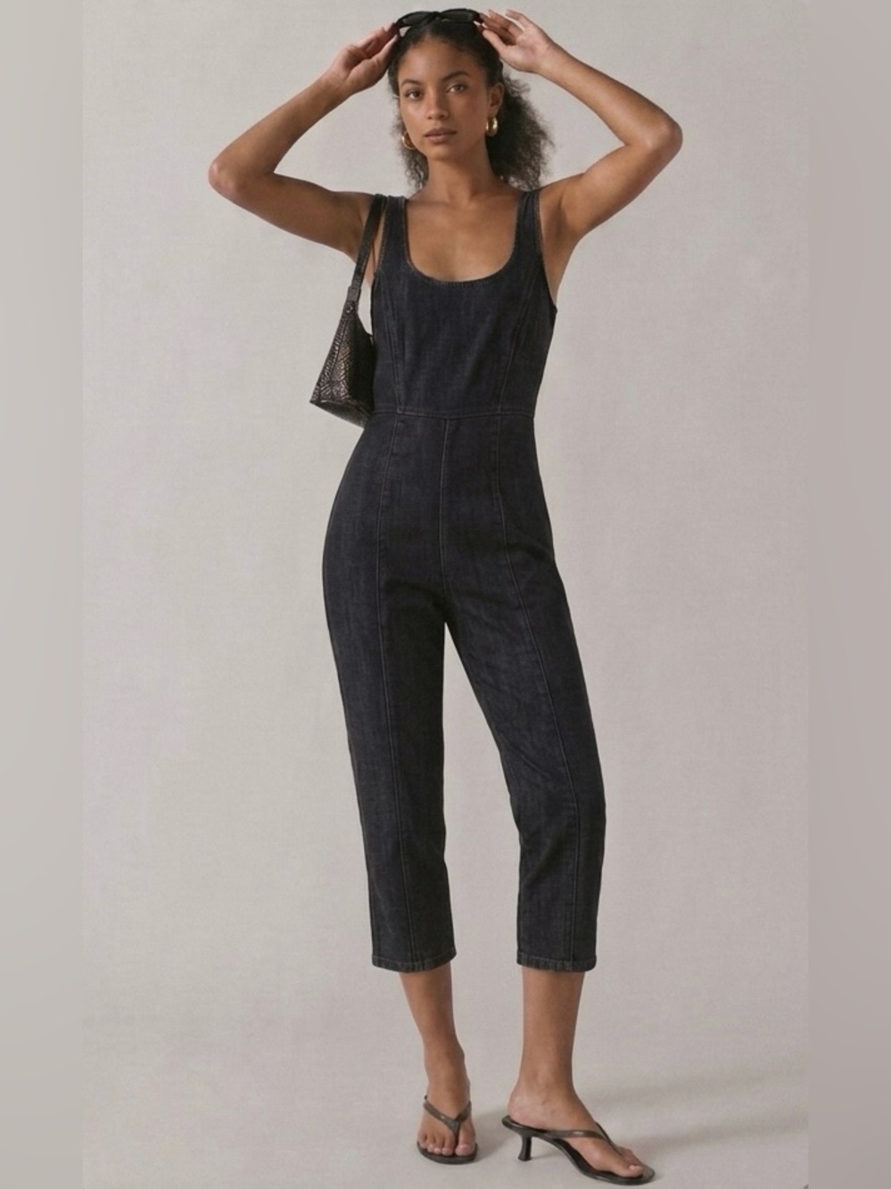 Urban Outfitters Zip Back Denim Jumpsuit | Dark Indigo